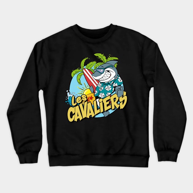 Les Cavaliers surfing shark Crewneck Sweatshirt by SerenityByAlex